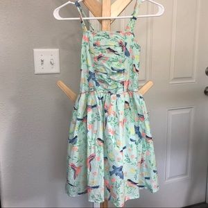 Teal multi colored bird dress. Size L (10/12). $10